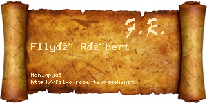 Filyó Róbert névjegykártya